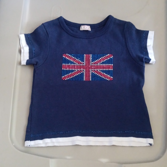 Layered look tee with embellished UK flag - Picture 1 of 2